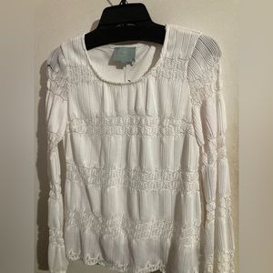 White Long Sleeve Skies are Blue Top